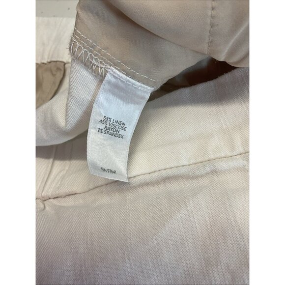 J Jill Linen Blend Capri Pants Elastic Waist Large White Beach Coastal Summer‎ - Picture 8 of 12